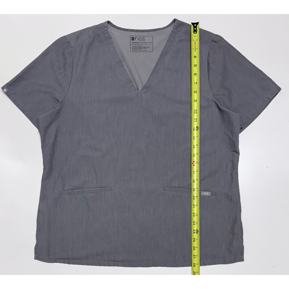 Figs Technical Collection Casma V-Neck Scrub Top Grey XXL FW1100 Mens